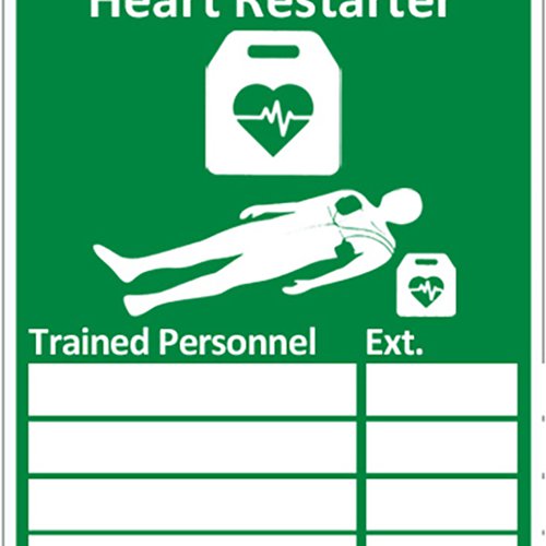 Click Medical AED Trained Personnel Sign - PPE & Workwear - Safety ...