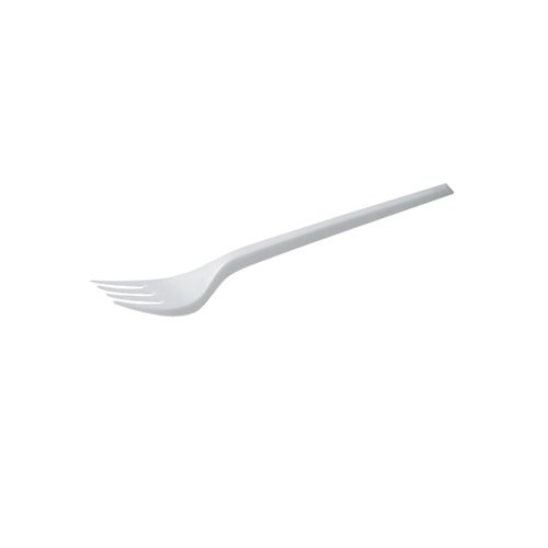 White+Plastic+Disposable+Forks+%28Pack+of+100%29+0512003