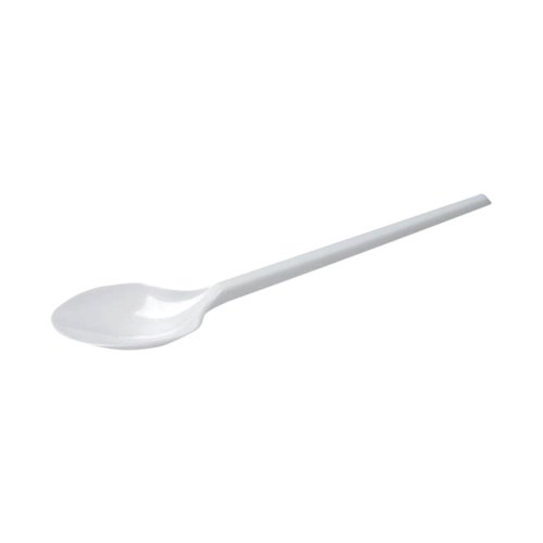 Plastic+Dessert+Spoon+White+%28Pack+of+100%29+0512002