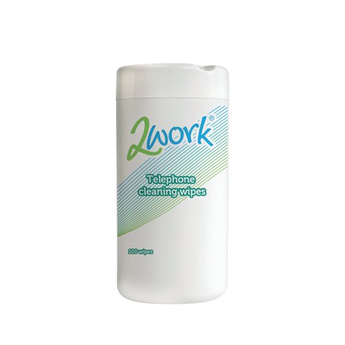 2Work+Telephone+Cleaning+Wipes+%28Pack+of+100%29+DB50347