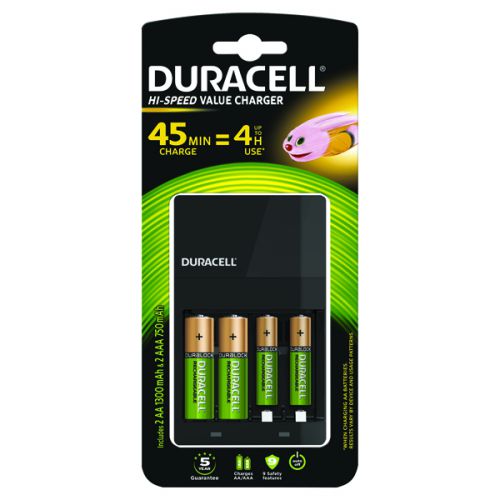 Duracell High Speed Charger with 2 x AA and 2 x AAA Batts