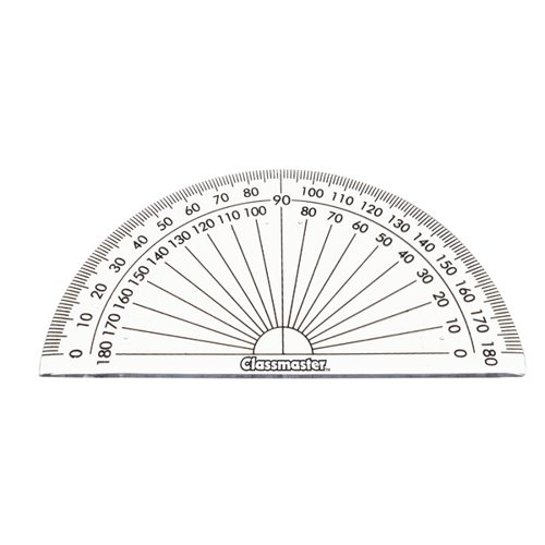 Classmaster 180 Degree Protractor Clear (Pack of 10) 899595