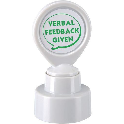 COLOP Motivational Stamp VERBAL FEEDBACK GIVEN Pre-Inked Green 148673