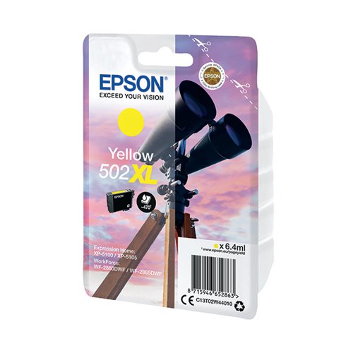 Epson C13T02W44010 502XL Yellow Ink 6ml