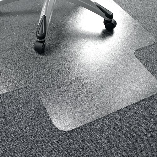 Cleartex PVC Chair Mat Carpet Lipped 920x1210mm Clear 119225LV