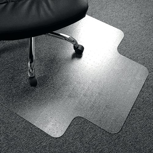 Cleartex PVC Chair Mat Carpet Lipped 1150x1340mm Clear 11341525LV