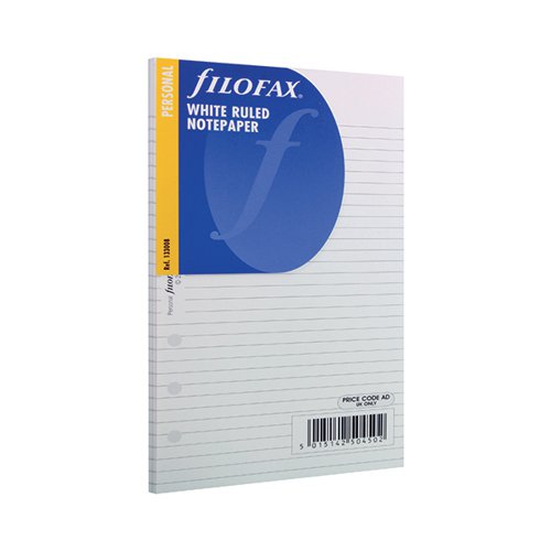 Filofax Refill Personal Ruled Paper White (Pack of 30) 133008