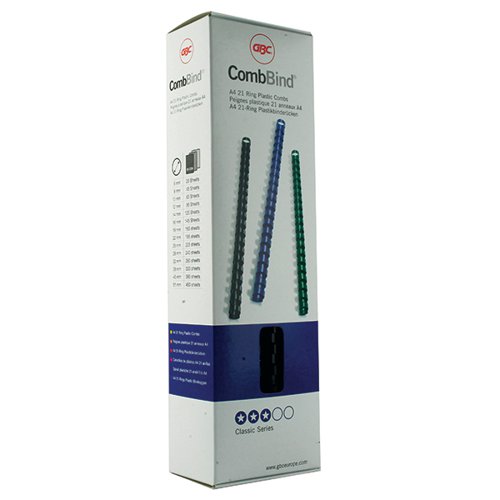 GBC CombBind Binding Combs 8mm Black (Pack of 100) 4028174