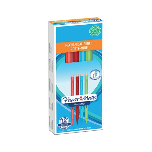 Paper Mate Non Stop Mechanical Pencil HB 0.7mm Assorted PK12