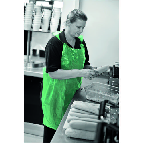 Apron on a Roll LDPE Polythene Green (Pack of 1000) A2G/R