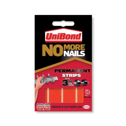 No More Nails Red Permanent Adhesive Strip (Pack of 10) 781740