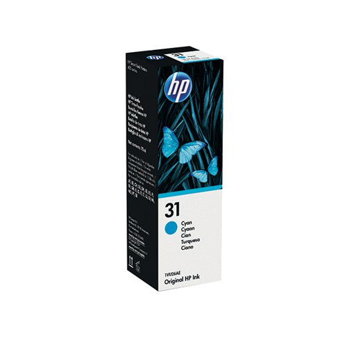 HP 31 Cyan Ink Bottle (70ml Capacity) 1VU26AE