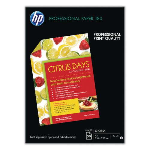 HP Professional Glossy Inkjet A3 Paper (Pack of 50) C6821A