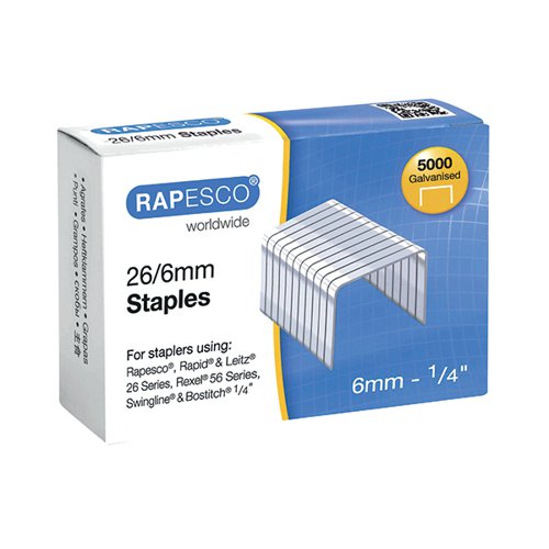 Rapesco 26/6mm Staples Chisel Point (Pack of 5000) S11662Z3