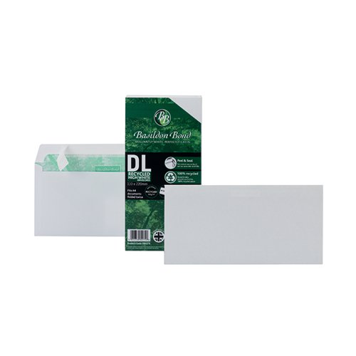 Basildon Bond DL Wallet Envelope Plain White (Pack of 100) F80275