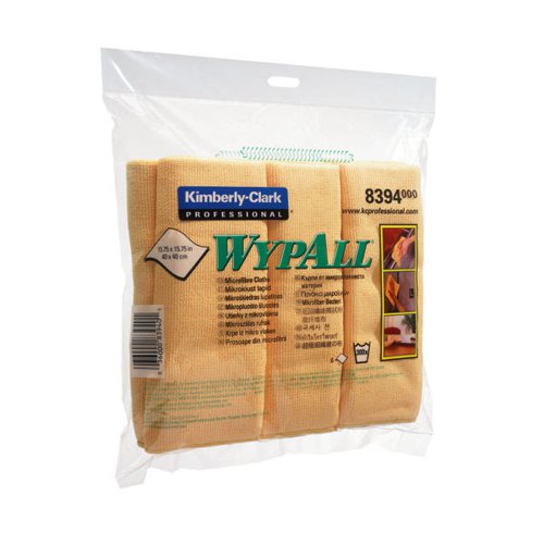 Wypall Yellow Microfibre Cloth (Pack of 6) 8394