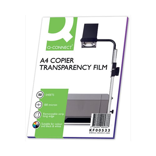 Q-Connect Laser Copier Film Colour A4 Pk 50 KF00533