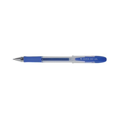 Q-Connect Quick Dry Gel Pen Medium Blue (Pack of 12) KF00679
