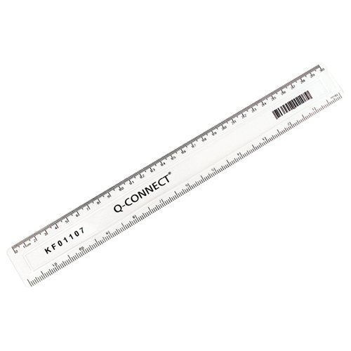 Q-CONNECT+RULER+300MM+CLEAR