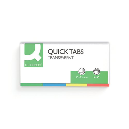   Q Connect Quick Taben transparent  19 x 43 mm 4 x 40 Stück 