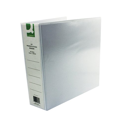 Q-Connect 65mm Pr 4D Ring Binder A4 Whte wrights