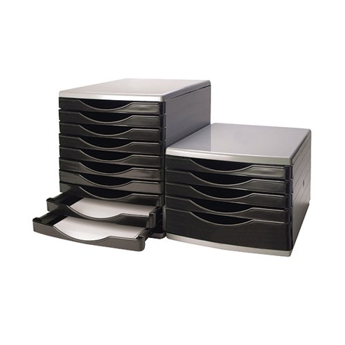 Q-Connect 5 Drawer Tower Black and Grey (Dimensions: L345 x W290 x H220mm) KF02253