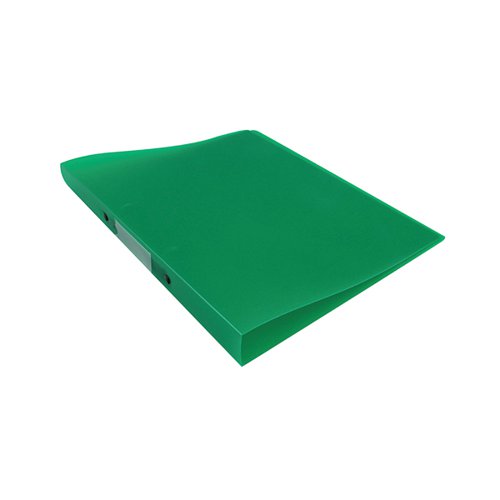 Q-Connect 2 Ring Binder Frosted A4 Green (25mm capacity and has a spine label) KF02484