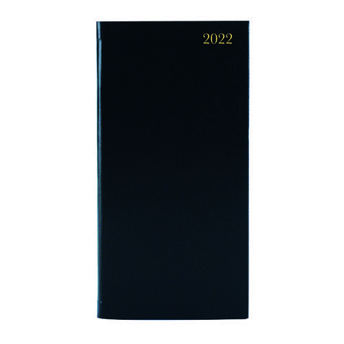Slim Desk Diary Portrait Week To View Black 2022 KF1BK22