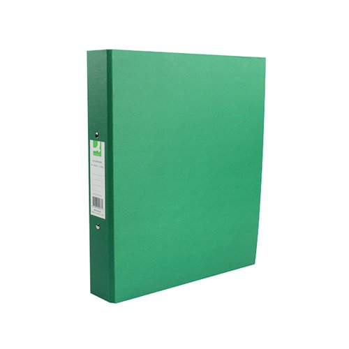 Q-Connect 2 Ring 25mm Paper Over Board Green A4 Binder (Pack of 10) KF20037