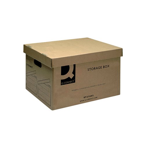 Q-Connect Storage Box 335x400x250mm Brown (Pack of 10) KF21665