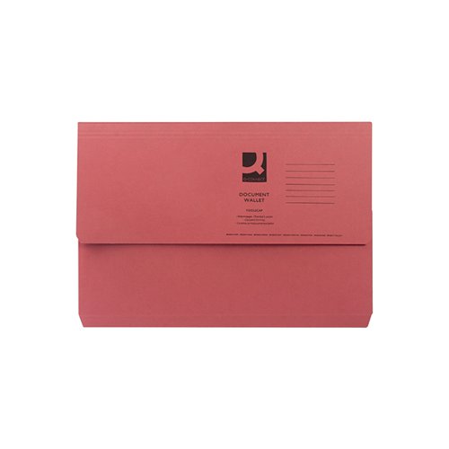 Q-Connect Document Wallet Fs Red Pk50 wrights