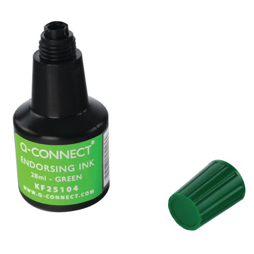 Q-CONNECT+ENDORSE+INK+28ML+GRN+PK10