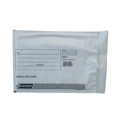 Pack of 50 GoSecure Bubble Lined Envelope Size 7 230x340mm White KF71451 