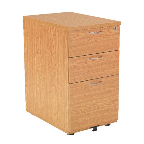 Jemini Oak 600mm 3 Drawer Desk High Pedestal KF72070 Jemini Oak 600mm 3 Drawer Desk High Pedestal KF72070
