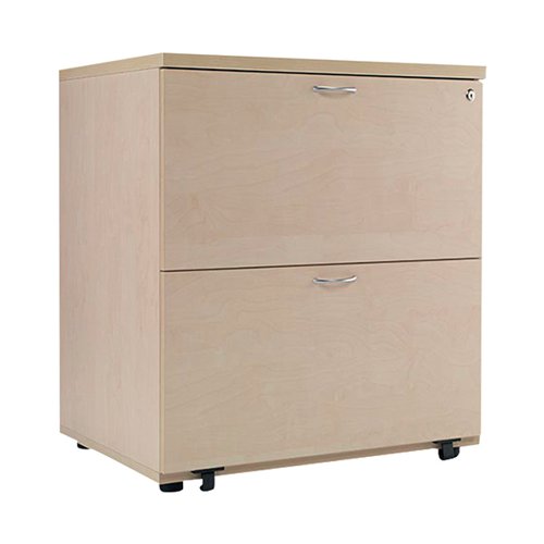 Arista 2 Drawer Desk Side Filing Cabinet 850x630x770mm Maple KF72418