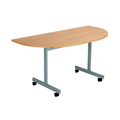 Jemini D-End Tilt Table 1400x800x720mm Beech/Silver KF822417