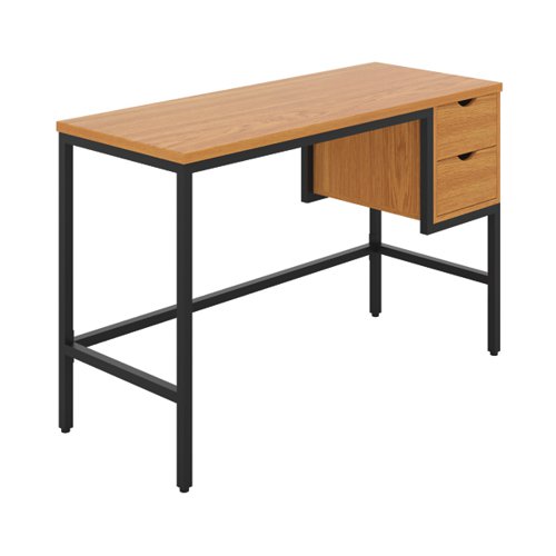 Jemini Soho Computer Desk with 2 Drawers 1200x480x770mm Oak/Black KF90926
