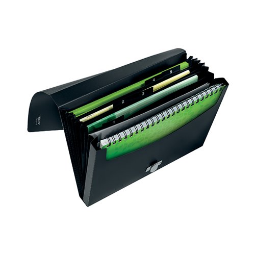 Leitz Recycle Expanding File 5 Part A4 Black (Pack of 5) 46240095
