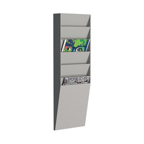 Grey Fast Paper A4 Document Control Panel with 6 Compartments 