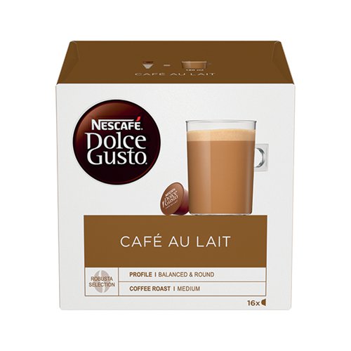 Nescafe Dolce Gusto Cafe Au Lait 16 Capsules (Pack 3)
