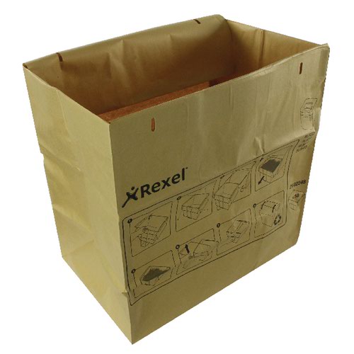 Rexel Recyclable Paper Shredder Bags Brown(Pack of 50) 2102248