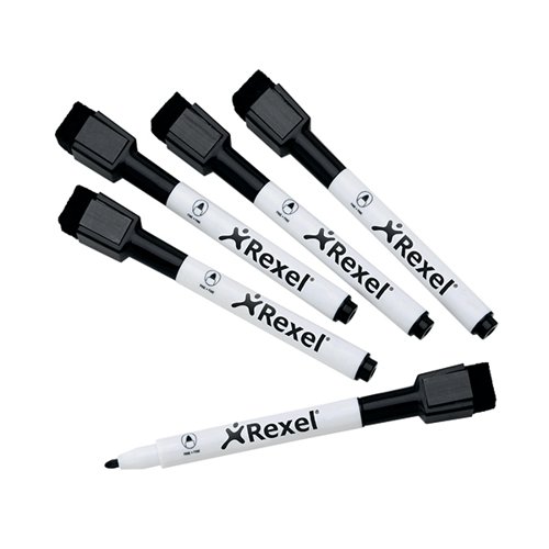ValueX Magnetic Dry Erase Markers Black (Pack 6)