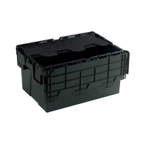 Attached Lid Container 54L Black 375814