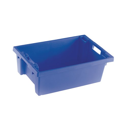 Solid Slide Stack/Nesting Container 600X400X200mm Blue 382960