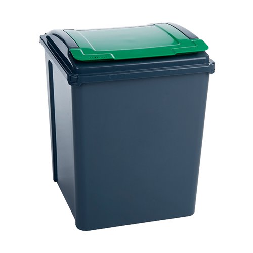VFM Recycling Bin With Lid 50 Litre Green (Dimensions: W390 x D400 x H510mm) 384288
