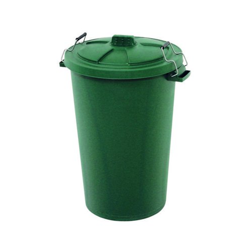Dustbin with Clip On Lid Green 90L 415697