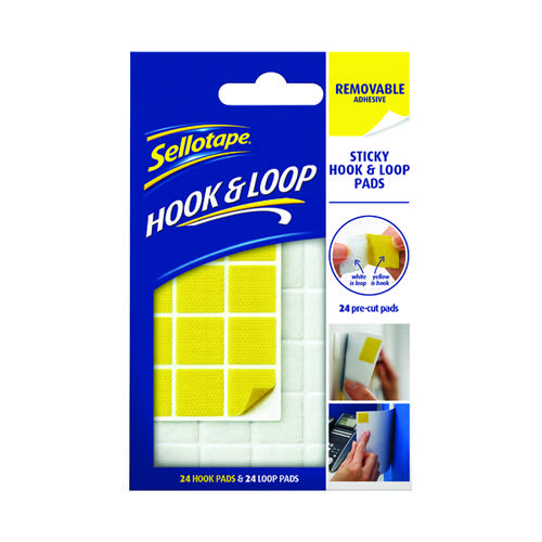 Sellotape Sticky Hook and Loop Pads Removable (Pack of 24) 2055468