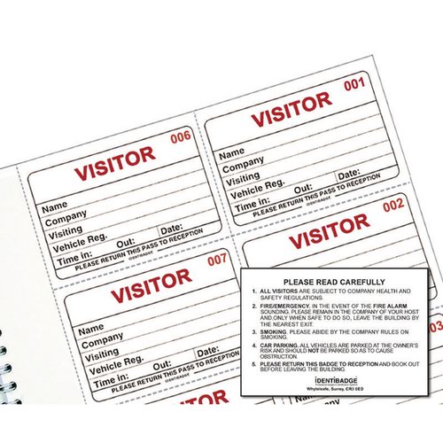 Identibadge System Visitors Book Refill (Pack of 300) IBRSYS300