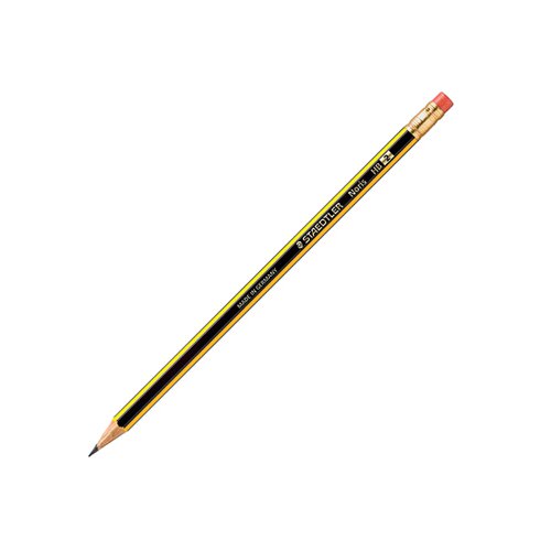 Staedtler Noris HB Pencil Rubber Tip Black Yellow PK12
