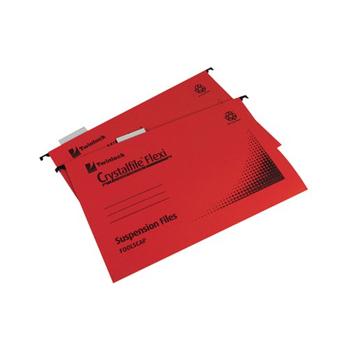 Rexel Crystalfile Flexi Standard Foolscap Red (Pack of 50) 3000042
